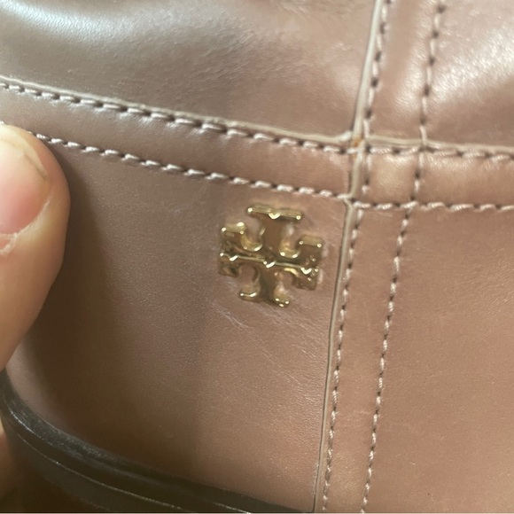 Tory Burch tan brown Leather Knee-High Boots zip up boots fall boots block heel - Picture 14 of 16